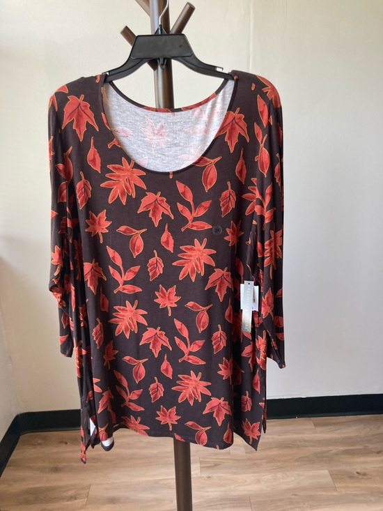 Preswick & Moore Tops - Preswick & Moore leaves print top soft with stretch casual 2X